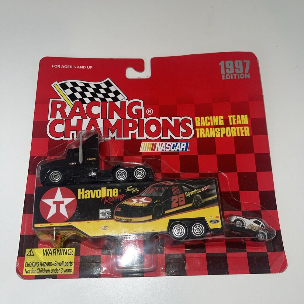 1997 NASCAR #28 Ernie irvan Havoline Racing Team 1/87 Diecast Transporter & Car